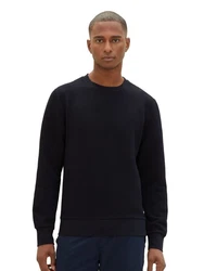 TOM TAILOR Sweatshirt QUILTED SWEAT Dunkelblau/Schwarz/Blau