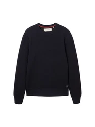 TOM TAILOR Sweatshirt QUILTED SWEAT Dunkelblau/Schwarz/Blau