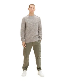 TOM TAILOR Strickpullover CREWNECK KNIT Khaki