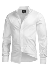 Indicode Langarmhemd Theo Weiß/Creme