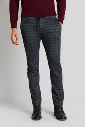bugatti Chinohose Karo-Prints mehrfarbig