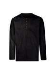 Trigema Longsleeve Langarmshirt mit Knopfleiste schwarz