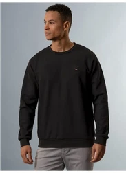 TRIGEMA Herren Sweatshirt Waffeloptik 619501 schwarz