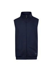 Trigema Steppweste TRIGEMA Weste aus bequemem Sweat-Material blau/navy