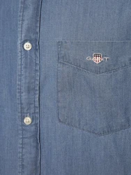 Gant Langarmhemd Regular Fit Jeanshemd Blau/Hellblau/Dunkelblau