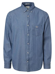Gant Langarmhemd Regular Fit Jeanshemd Blau/Hellblau/Dunkelblau