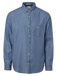 Gant Langarmhemd Regular Fit Jeanshemd Blau/Hellblau/Dunkelblau