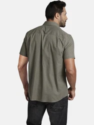 Jan Vanderstorm Kurzarmhemd PERTTU Dunkelgrün/Khaki/Braun