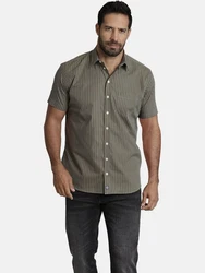 Jan Vanderstorm Kurzarmhemd PERTTU Dunkelgrün/Khaki/Braun