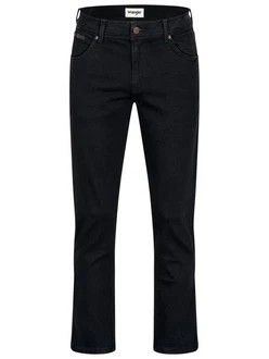 Wrangler Texas Stretch Jeans Regular Fit Authentic Straight Dunkelblau/Schwarz
