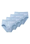 Schiesser Slip 4er Pack Cotton Essentials Feinripp Hellblau/Blau
