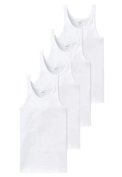 Schiesser Unterhemd Cotton Essentials Feinripp Weiß/Creme