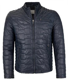 Lederjacke Men-101/M Echtleder Herren Lederjacke Steppjacke Lammnappa navy