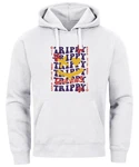 Neverless Hoodie Drip Face Smile Good Vibes Herz Blumen Collage Fashion Grau/Weiß/Mischfarben/Beige/Gelb