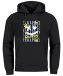 Neverless Hoodie Drip Face Smile Good Vibes Herz Blumen Collage Fashion Dunkelblau/Schwarz/Dunkelgrau