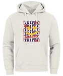 Neverless Hoodie Drip Face Smile Good Vibes Herz Blumen Collage Fashion Grau