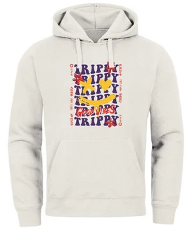 Neverless Hoodie Drip Face Smile Good Vibes Herz Blumen Collage Fashion Grau Neverless Hoodie Drip Face Smile Good Vibes Herz Blumen Collage Fashion Grau