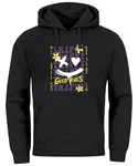 Neverless Hoodie Drip Face Smile Good Vibes Herz Blumen Collage Fashion Schwarz/Weiß/Rot/Grau