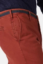 MMX Chinohose mit Ripsband Braun/Rot/Dunkelrot