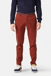 MMX Chinohose mit Ripsband Braun/Rot/Dunkelrot