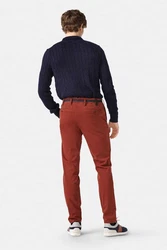 MMX Chinohose mit Ripsband Braun/Rot/Dunkelrot
