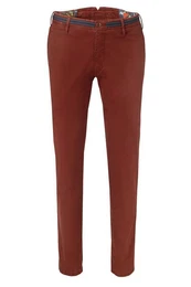 Chinohose AUS (1-tlg) mit farbigem Ripsband