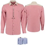 German Wear Trachtenhemd O73 Langarm Slimfit Rot/Dunkelrot/Bordeaux/Rosa