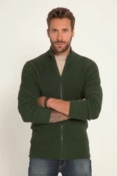 JP1880 Poloshirt Strickjacke Stehkragen Zipper Dunkelgrün/Grün