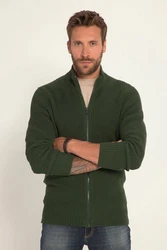 JP1880 Poloshirt Strickjacke Stehkragen Zipper Dunkelgrün/Grün