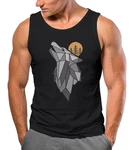 Neverless Herren Tanktop Wolf Print Grau/Schwarz/Rot/Braun