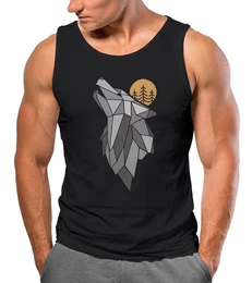 Tanktop Herren Tank-Top Wolf Print Wald Wildnis Outdoor Natur Tiermotiv mit Print