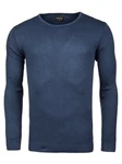 WOTEGA Strickpullover Structured Crew Neck Noah Dunkelblau/Blau/Hellblau