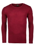 WOTEGA Strickpullover Structured Crew Neck Noah Dunkelrot/Bordeaux/Rosa