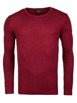 WOTEGA Strickpullover Structured Crew Neck Noah Dunkelrot/Bordeaux/Rosa WOTEGA Strickpullover Structured Crew Neck Noah Dunkelrot/Bordeaux/Rosa