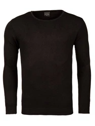 WOTEGA Strickpullover Structured Crew Neck Noah Schwarz