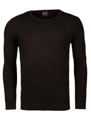 WOTEGA Strickpullover Structured Crew Neck Noah Schwarz