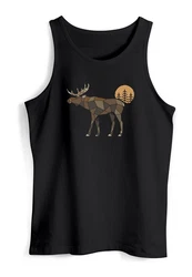 Neverless Tanktop Herren Tank-Top Shirt Printshirt mit Aufdruck Polygon Elch Outdoor Türkis/Schwarz/Braun/Beige