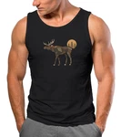 Neverless Tanktop Herren Tank-Top Shirt Printshirt mit Aufdruck Polygon Elch Outdoor Türkis/Schwarz/Braun/Beige