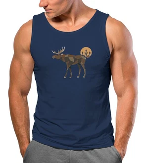 Neverless Tanktop Herren Tank-Top Shirt Printshirt mit Aufdruck Polygon Elch Outdoor Neverless Tanktop Herren Tank-Top Shirt Printshirt mit Aufdruck Polygon Elch Outdoor