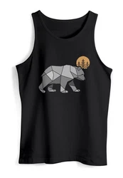 Neverless Tanktop Herren Polygon Mond Outdoor Wandern Natur Print Braun