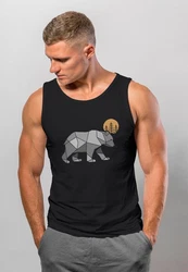 Neverless Tanktop Herren Polygon Mond Outdoor Wandern Natur Print Braun