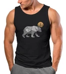 Neverless Tanktop Herren Polygon Mond Outdoor Wandern Natur Print Braun