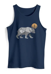 Neverless Tanktop Herren Polygon Mond Outdoor Wandern Natur Print Dunkelblau/Braun/Blau