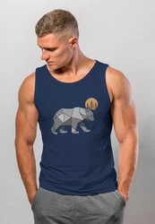 Neverless Tanktop Herren Polygon Mond Outdoor Wandern Natur Print Dunkelblau/Braun/Blau