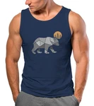 Neverless Tanktop Herren Polygon Mond Outdoor Wandern Natur Print Dunkelblau/Braun/Blau