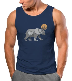 Neverless Tanktop Herren Polygon Mond Outdoor Wandern Natur Print Dunkelblau/Braun/Blau Neverless Tanktop Herren Polygon Mond Outdoor Wandern Natur Print Dunkelblau/Braun/Blau