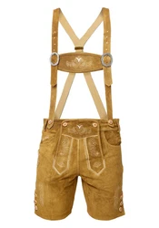 Steigenhfer Manufaktur Trachtenlederhose traditionelle Trachtenhosen Style Oktoberfest Gelb/Braun/Beige/Khaki/Gold