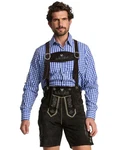 Steigenhfer Manufaktur Trachtenlederhose traditionelle Trachtenhosen Style Oktoberfest Dunkelbraun/Braun/Beige