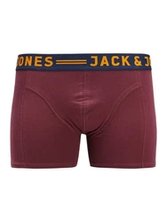 Jack & Jones Unterhemd Sense Trunks 3-Pack 3612 Schwarz/Rot/Dunkelrot/Dunkelblau