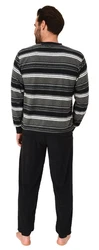 Normann Pyjama Herren Schlafanzug Grau/Creme/Schwarz